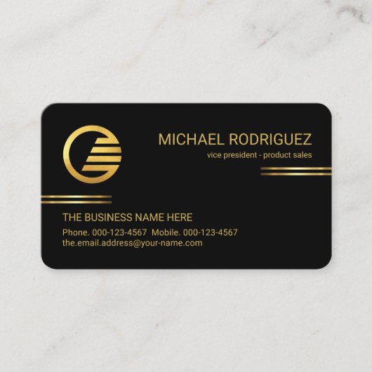 Minimalist Simple Gold Lines CEO  Visitenkarte (Vorderseite)