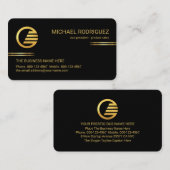 Minimalist Simple Gold Lines CEO  Visitenkarte (Vorne/Hinten)