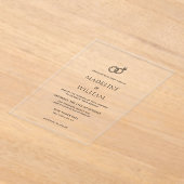 Minimalist Simple Hand Drawn Rings Wedding Acryleinladungen (Ablage )