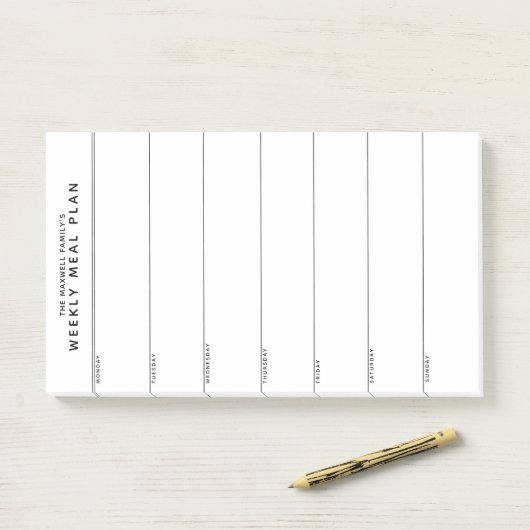 Minimalist Simple Meal Planning Post-it Notes Klebezettel (Auf Schreibtisch)