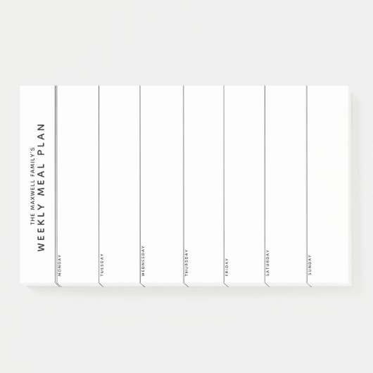 Minimalist Simple Meal Planning Post-it Notes Klebezettel (Vorderseite)
