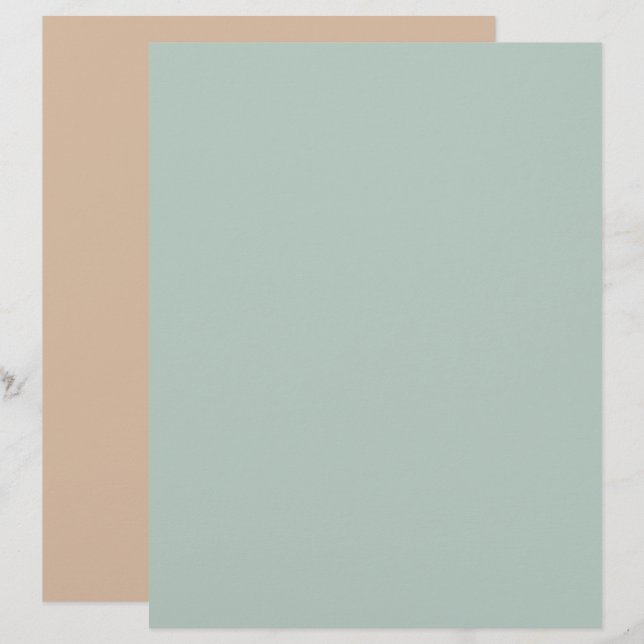 Minimalist Simple Mint Teal Brown Scrapbook Paper (Vorne/Hinten)