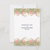 Minimalist Simple Pretty rose vine floral wedding RSVP Karte (Rückseite)