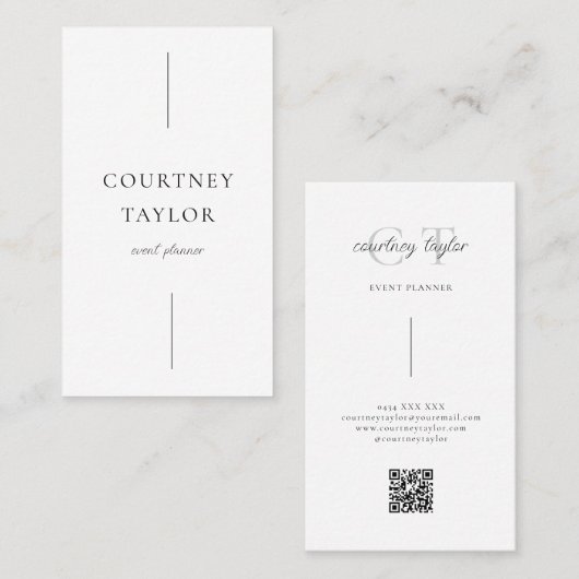 Minimalist simple professional with QR code Visitenkarte (Vorne/Hinten)