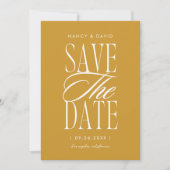 Minimalist Simple Script Mustard Wedding Save The Date (Vorderseite)