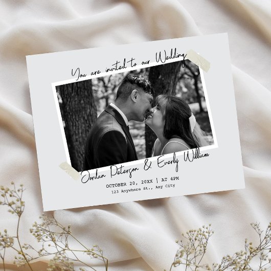 Minimalist simple wedding  einladung