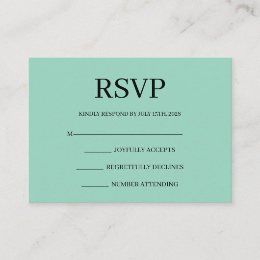 Minimalist Simple Wedding RSVP Enclosure Card Begleitkarte (Vorderseite)
