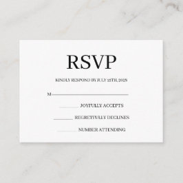 Minimalist Simple Wedding RSVP Enclosure Card Begleitkarte