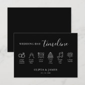 Minimalist Simple Wedding Timeline Begleitkarte (Vorne/Hinten)