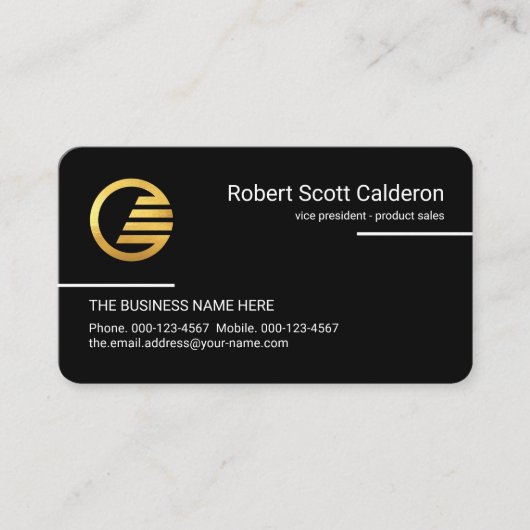 Minimalist Simple White Lines CEO Visitenkarte (Vorderseite)