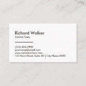 Minimalist Sleek Professional Modern Black White  Visitenkarte (Vorderseite)