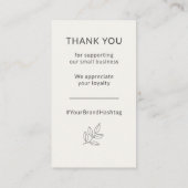 Minimalist Small Business Branding Loyalty Card Visitenkarte (Rückseite)