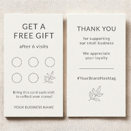 Minimalist Small Business Branding Loyalty Card Visitenkarte