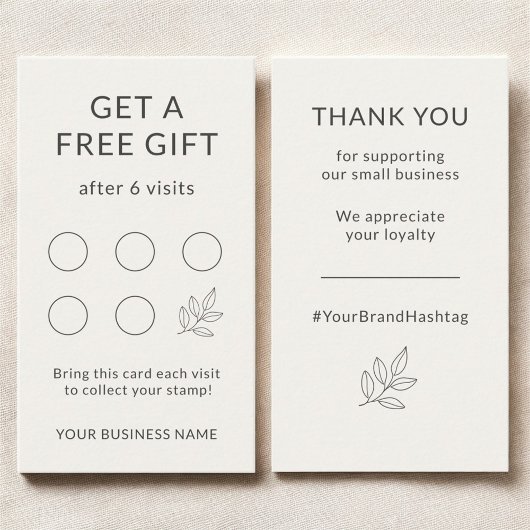 Minimalist Small Business Branding Loyalty Card Visitenkarte