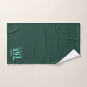 Minimalist Smaragdgrün personalisierte Monogramm Badhandtuch Set (Handtuch)