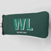 Minimalist Smaragdgrün personalisierte Monogramm Golf Headcover (Vorderseite)