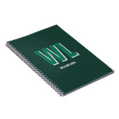 Minimalist Smaragdgrün personalisierte Monogramm Notizblock (Rechte Seite)