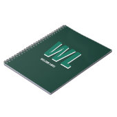 Minimalist Smaragdgrün personalisierte Monogramm Notizblock (Linke Seite)