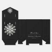 Minimalist Snowflake Wedding | Black Geschenkschachtel (Ungefaltet)