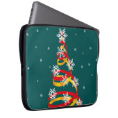 Minimalist Snowflakes Ribbon Christmas Tree Laptopschutzhülle (Vorne Rechts)