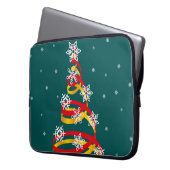 Minimalist Snowflakes Ribbon Christmas Tree Laptopschutzhülle (Vorderseite Links)
