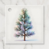 Minimalist Snowy Pine Geschenkanhänger (Vorderseite)