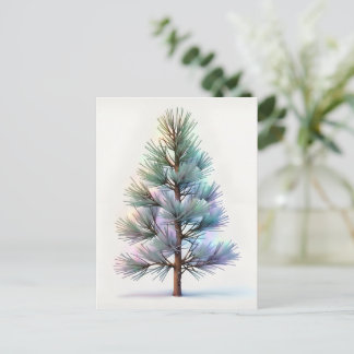Minimalist Snowy Pine Postkarte