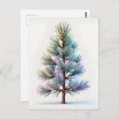 Minimalist Snowy Pine Postkarte (Vorne/Hinten)