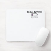 Minimalist Social Battery Low Typography Mousepad (Mit Mouse)