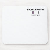 Minimalist Social Battery Low Typography Mousepad (Vorne)