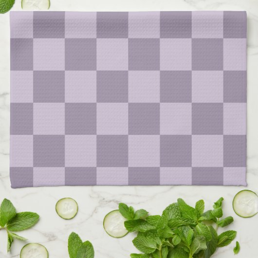 Minimalist Soft Lavender Checkerboard Pattern  Geschirrtuch (Gefaltet)