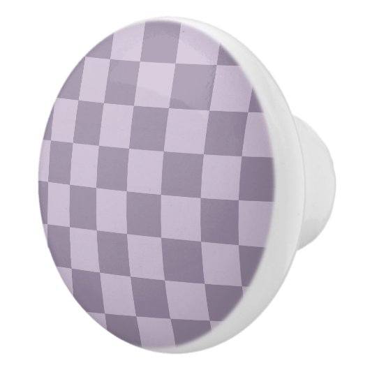 Minimalist Soft Lavender Checkerboard Pattern  Keramikknauf (Rechts)