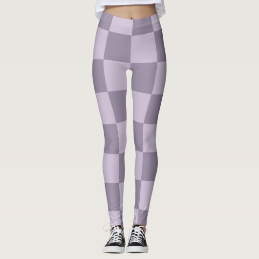 Minimalist Soft Lavender Checkerboard Pattern  Leggings (Vorderseite)