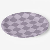 Minimalist Soft Lavender Checkerboard Pattern  Pappteller (Schrägansicht)