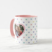 Minimalist Soft Pastel Heart 2 Photo Personalized Tasse (Vorderseite Links)