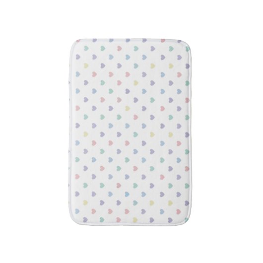 Minimalist Soft Pastel Heart Pattern Badematte (Vorderseite Vertikal)