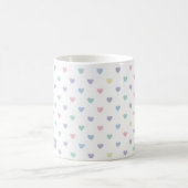Minimalist Soft Pastel Heart Pattern Couple Name Kaffeetasse (Mittel)