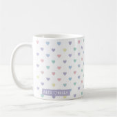 Minimalist Soft Pastel Heart Pattern Couple Name Kaffeetasse (Links)