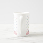 Minimalist Soft Pastel Heart Pattern Couple Name Porzellantasse (Rückseite)