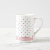 Minimalist Soft Pastel Heart Pattern Couple Name Porzellantasse (Rechts)