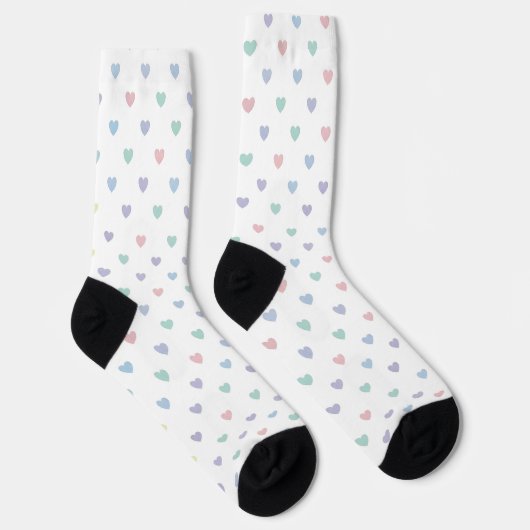 Minimalist Soft Pastel Heart Pattern Crew Socks Socken (Rechts)