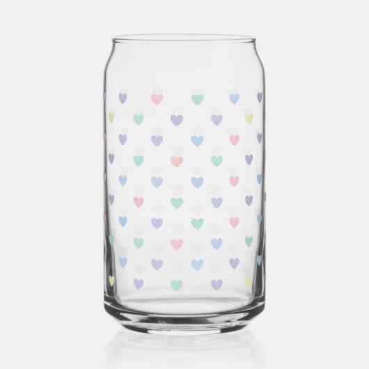 Minimalist Soft Pastel Heart Pattern Dosenglas (Vorderseite)