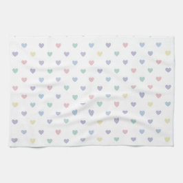 Minimalist Soft Pastel Heart Pattern Geschirrtuch