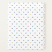 Minimalist Soft Pastel Heart Pattern Personalized Planer (Rückseite)