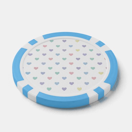 Minimalist Soft Pastel Heart Pattern Pokerchips (Einzeln)
