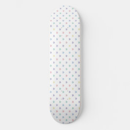 Minimalist Soft Pastel Heart Pattern Skateboard