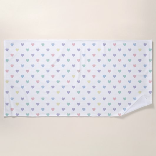 Minimalist Soft Pastel Heart Pattern   Strandtuch (Vorderseite)