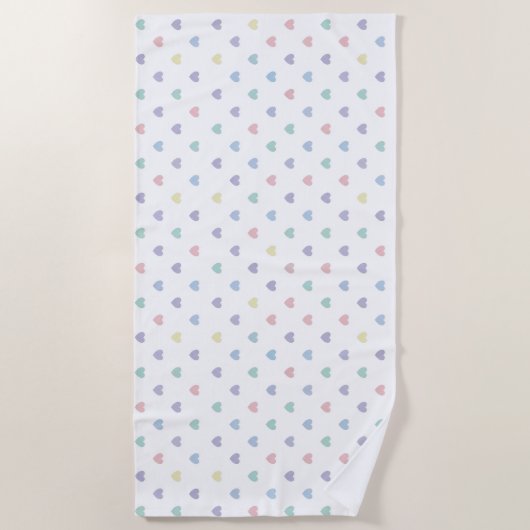 Minimalist Soft Pastel Heart Pattern   Strandtuch (Vorderseite)