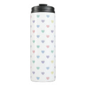 Minimalist Soft Pastel Heart Pattern Thermosbecher (Vorderseite)