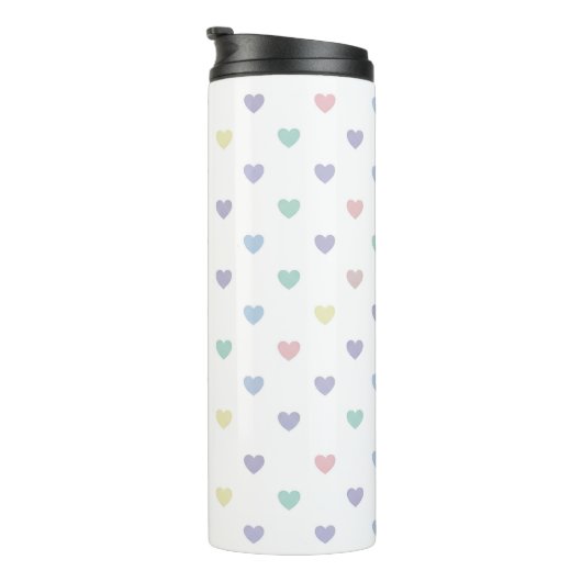 Minimalist Soft Pastel Heart Pattern Thermosbecher (Nach rechts gedreht)
